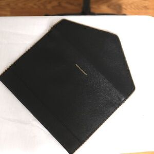 Rebecca Minkoff Black leather folio with zipper edge